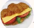 ハムとチーズをはさんだクロワッサンサンド